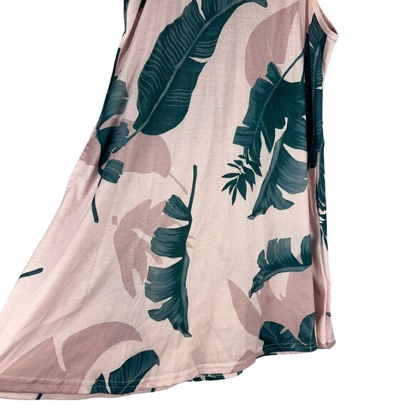 Women's Print V-Neck Sleeveless Mini Dress Size L Pockets - Picture 2 of 6